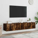 Comodă TV de perete cu LED, 2 buc. stejar fumuriu, 80x35x31 cm - WALTI WALTI