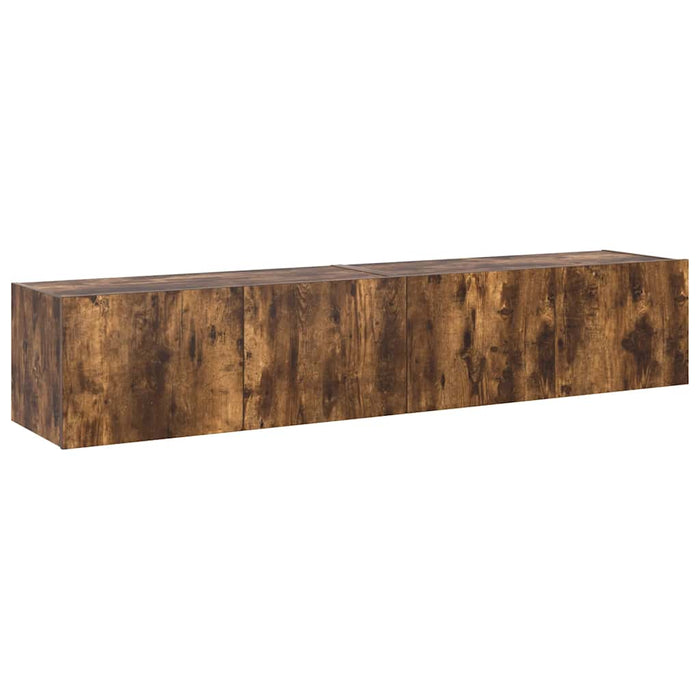 Comodă TV de perete cu LED, 2 buc. stejar fumuriu, 80x35x31 cm - WALTI WALTI