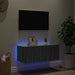 Comodă TV de perete cu lumini LED, gri sonoma, 80x35x31 cm - WALTI WALTI