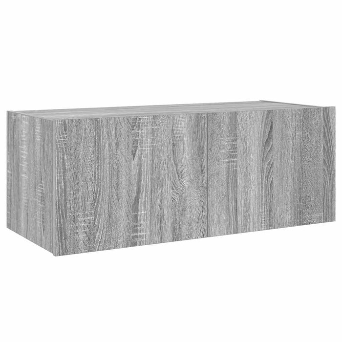Comodă TV de perete cu lumini LED, gri sonoma, 80x35x31 cm - WALTI WALTI