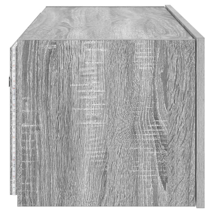 Comodă TV de perete cu lumini LED, gri sonoma, 80x35x31 cm - WALTI WALTI