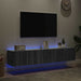 Comodă TV de perete cu LED, 2 buc, gri sonoma, 80x35x31 cm - WALTI WALTI