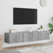 Comodă TV de perete cu LED, 2 buc, gri sonoma, 80x35x31 cm - WALTI WALTI