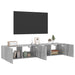 Comodă TV de perete cu LED, 2 buc, gri sonoma, 80x35x31 cm - WALTI WALTI
