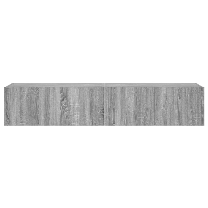 Comodă TV de perete cu LED, 2 buc, gri sonoma, 80x35x31 cm - WALTI WALTI