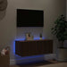 Comodă TV de perete cu lumini LED, stejar maro, 80x35x31 cm - WALTI WALTI