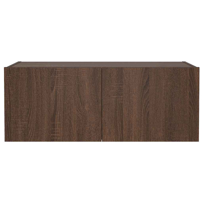 Comodă TV de perete cu lumini LED, stejar maro, 80x35x31 cm - WALTI WALTI