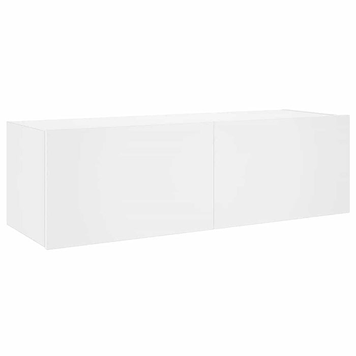 Comodă TV de perete cu lumini LED, alb, 100x35x31 cm - WALTI WALTI