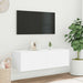 Comodă TV de perete cu lumini LED, alb, 100x35x31 cm - WALTI WALTI