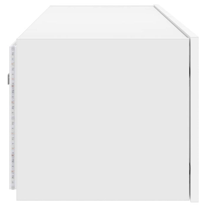 Comodă TV de perete cu lumini LED, alb, 100x35x31 cm - WALTI WALTI