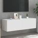 Comodă TV de perete cu lumini LED, alb, 100x35x31 cm - WALTI WALTI