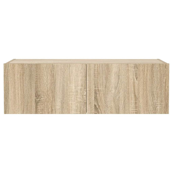 Comodă TV de perete cu lumini LED, stejar sonoma, 100x35x31 cm - WALTI WALTI