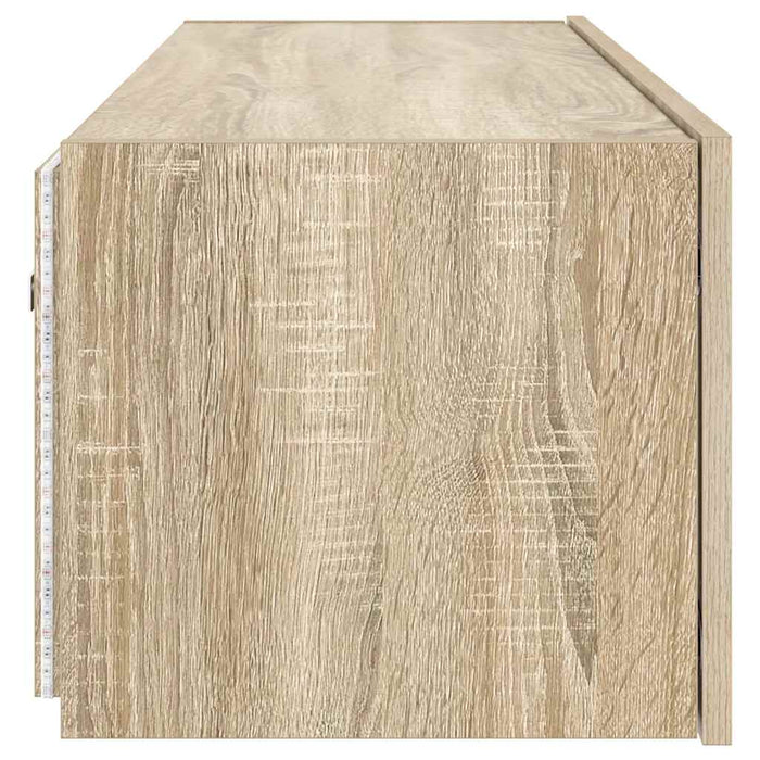 Comodă TV de perete cu lumini LED, stejar sonoma, 100x35x31 cm - WALTI WALTI