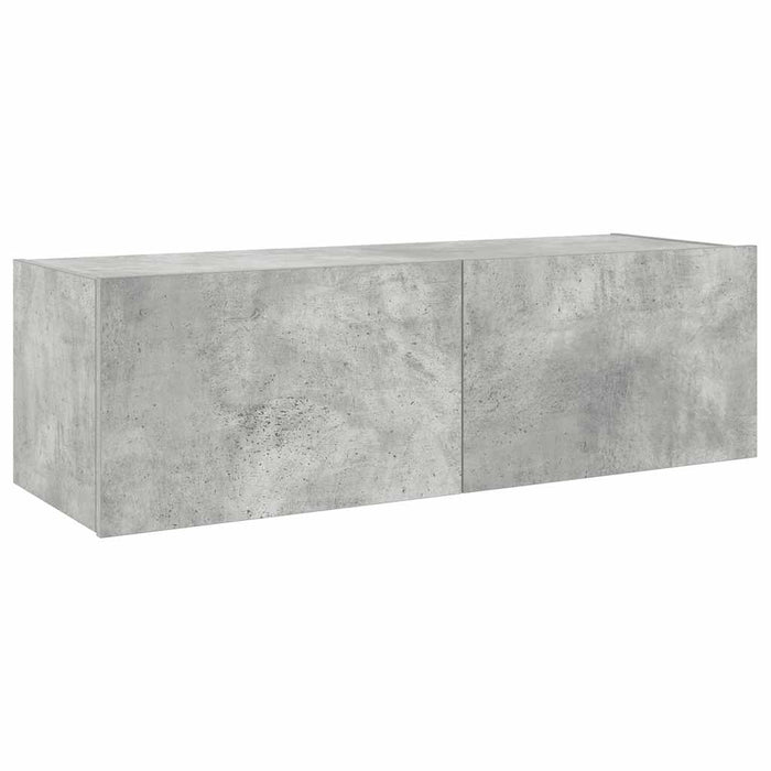 Comodă TV de perete cu lumini LED, gri beton, 100x35x31 cm - WALTI WALTI
