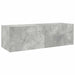 Comodă TV de perete cu lumini LED, gri beton, 100x35x31 cm - WALTI WALTI