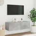 Comodă TV de perete cu lumini LED, gri beton, 100x35x31 cm - WALTI WALTI