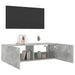 Comodă TV de perete cu lumini LED, gri beton, 100x35x31 cm - WALTI WALTI