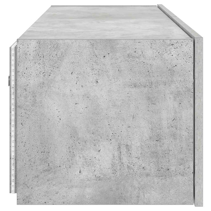 Comodă TV de perete cu lumini LED, gri beton, 100x35x31 cm - WALTI WALTI
