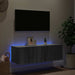 Comodă TV de perete cu lumini LED, gri sonoma, 100x35x31 cm - WALTI WALTI