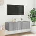 Comodă TV de perete cu lumini LED, gri sonoma, 100x35x31 cm - WALTI WALTI
