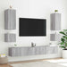 Comodă TV de perete cu lumini LED, gri sonoma, 100x35x31 cm - WALTI WALTI