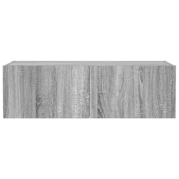 Comodă TV de perete cu lumini LED, gri sonoma, 100x35x31 cm - WALTI WALTI