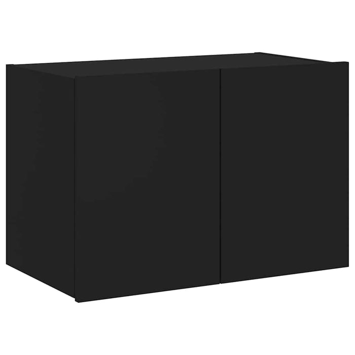 Comodă TV de perete cu lumini LED, negru, 60x35x41 cm WALTI