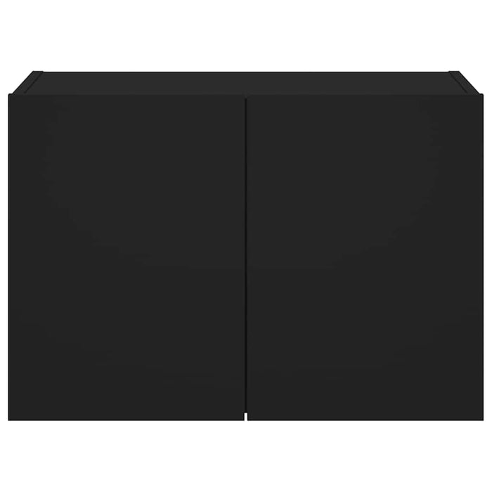 Comodă TV de perete cu lumini LED, negru, 60x35x41 cm WALTI
