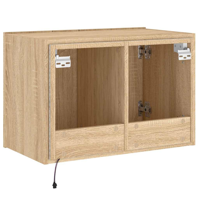 Comodă TV de perete cu lumini LED, stejar sonoma, 60x35x41 cm WALTI