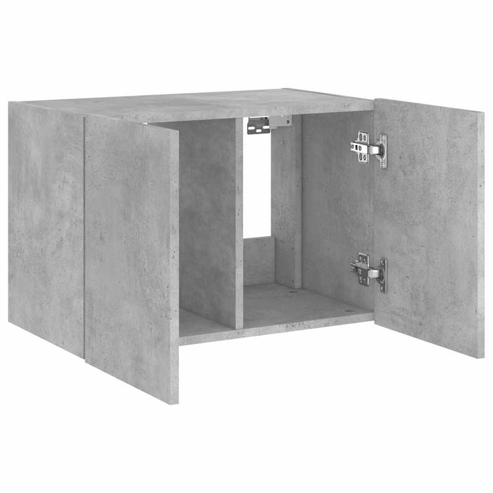 Comodă TV de perete cu lumini LED, gri beton, 60x35x41 cm - WALTI WALTI