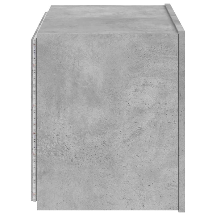 Comodă TV de perete cu lumini LED, gri beton, 60x35x41 cm - WALTI WALTI