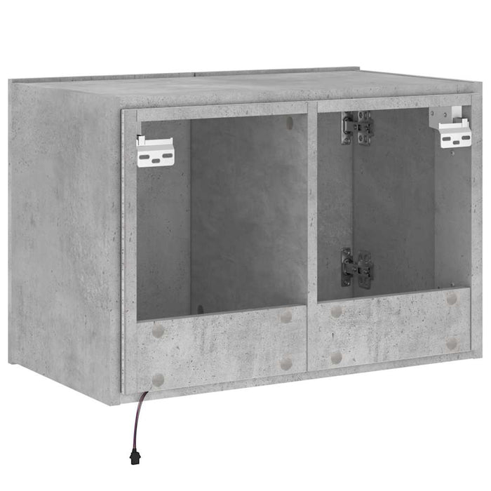 Comodă TV de perete cu lumini LED, gri beton, 60x35x41 cm - WALTI WALTI