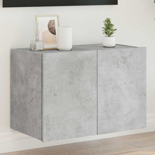 Comodă TV de perete cu lumini LED, gri beton, 60x35x41 cm - WALTI WALTI