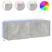 Comode TV de perete cu lumini LED 2 buc. gri beton 60x35x41 cm - WALTI WALTI