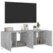 Comode TV de perete cu lumini LED 2 buc. gri beton 60x35x41 cm - WALTI WALTI
