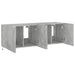 Comode TV de perete cu lumini LED 2 buc. gri beton 60x35x41 cm - WALTI WALTI
