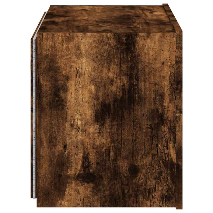 Comodă TV de perete cu lumini LED, stejar fumuriu, 60x35x41 cm - WALTI WALTI