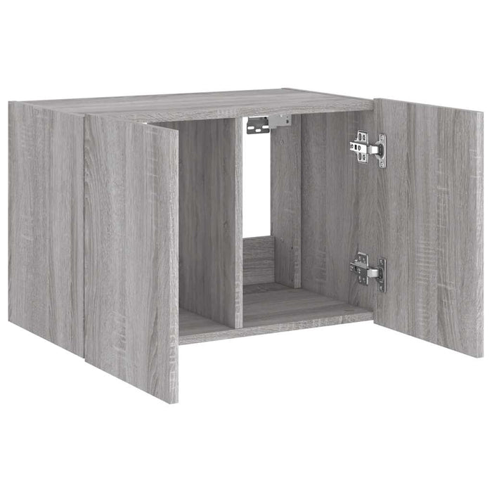 Comodă TV de perete cu lumini LED, gri sonoma, 60x35x41 cm - WALTI WALTI