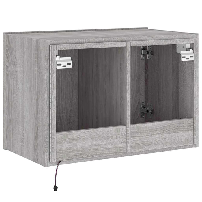 Comodă TV de perete cu lumini LED, gri sonoma, 60x35x41 cm - WALTI WALTI