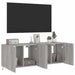 Comodă TV de perete cu LED, 2 buc, gri sonoma, 60x35x41 cm - WALTI WALTI