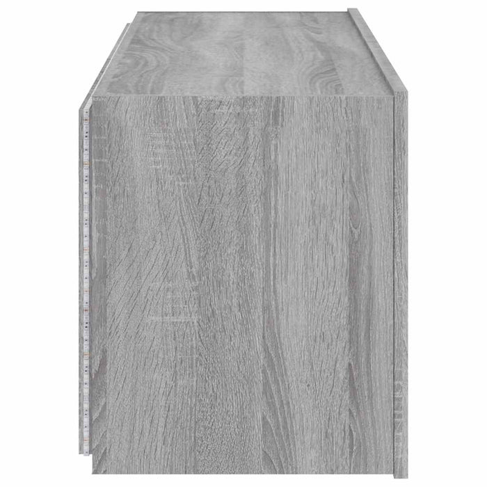 Comodă TV de perete cu LED, 2 buc, gri sonoma, 60x35x41 cm - WALTI WALTI