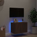 Comodă TV de perete cu lumini LED, stejar maro, 60x35x41 cm - WALTI WALTI