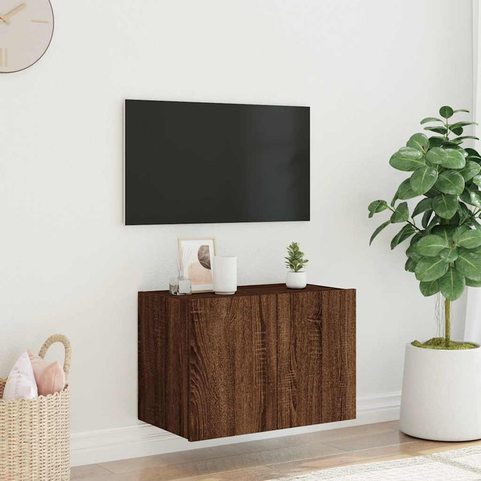 Comodă TV de perete cu lumini LED, stejar maro, 60x35x41 cm - WALTI WALTI