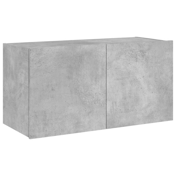 Comodă TV de perete cu lumini LED, gri beton, 80x35x41 cm WALTI