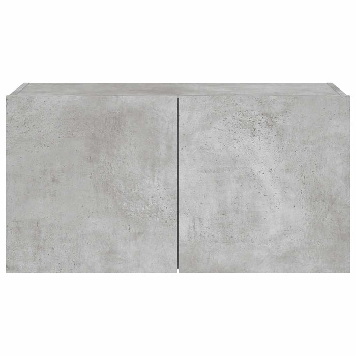 Comodă TV de perete cu lumini LED, gri beton, 80x35x41 cm WALTI