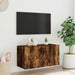 Comodă TV de perete cu lumini LED, stejar fumuriu, 80x35x41 cm - WALTI WALTI