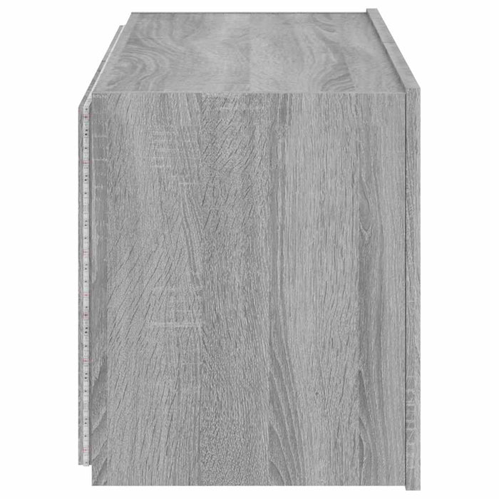 Comodă TV de perete cu lumini LED, gri sonoma, 80x35x41 cm - WALTI WALTI