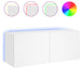 Comodă TV de perete cu lumini LED, alb, 100x35x41 cm - WALTI WALTI