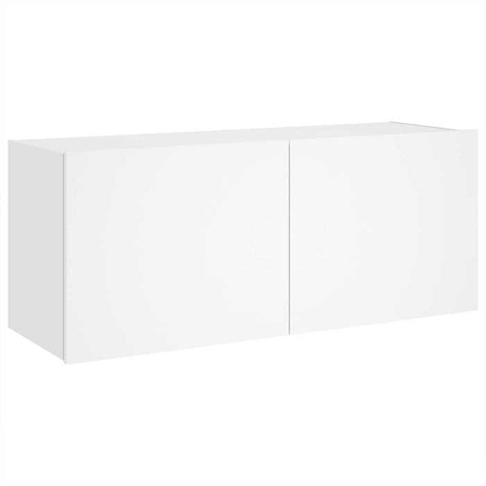 Comodă TV de perete cu lumini LED, alb, 100x35x41 cm - WALTI WALTI