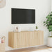 Comodă TV de perete cu lumini LED, stejar sonoma, 100x35x41 cm - WALTI WALTI